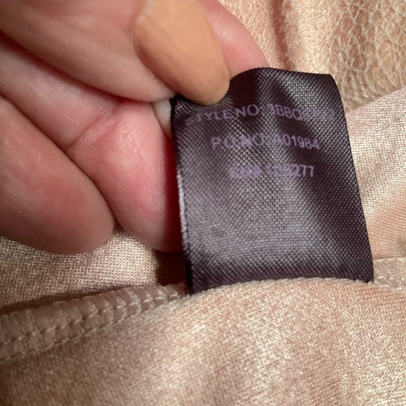 Hale Bob Ultra Suede Pale Pink Pants, Stretch Pull On High Waist, Body-Con, Sz M - Picture 9 of 12